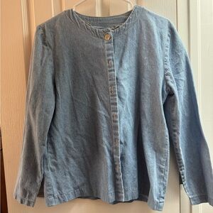 Vintage Light Wash Denim Button-Front Jacket